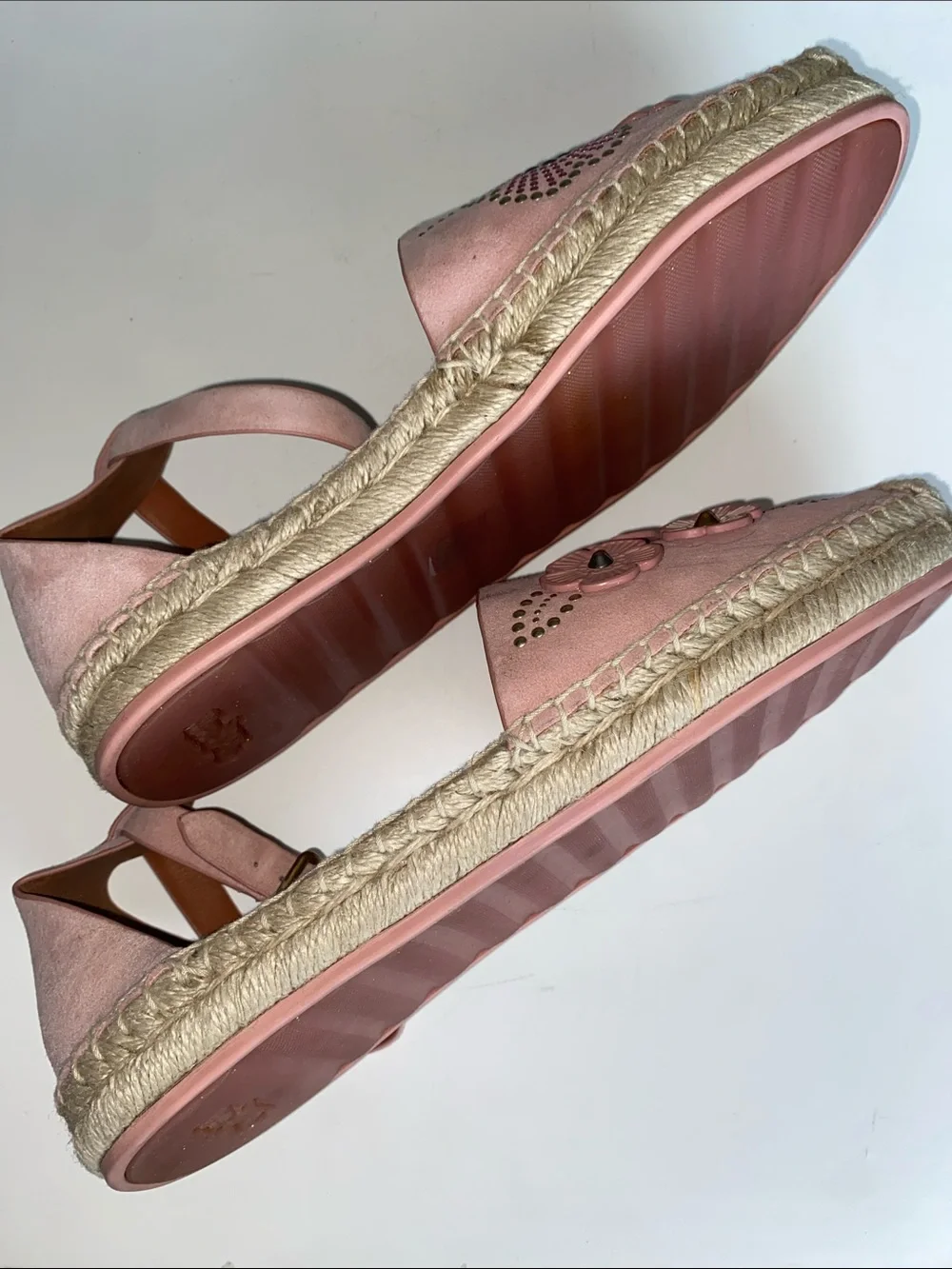 NWOT Coach Tea Rose Suede Espadrilles Size 8